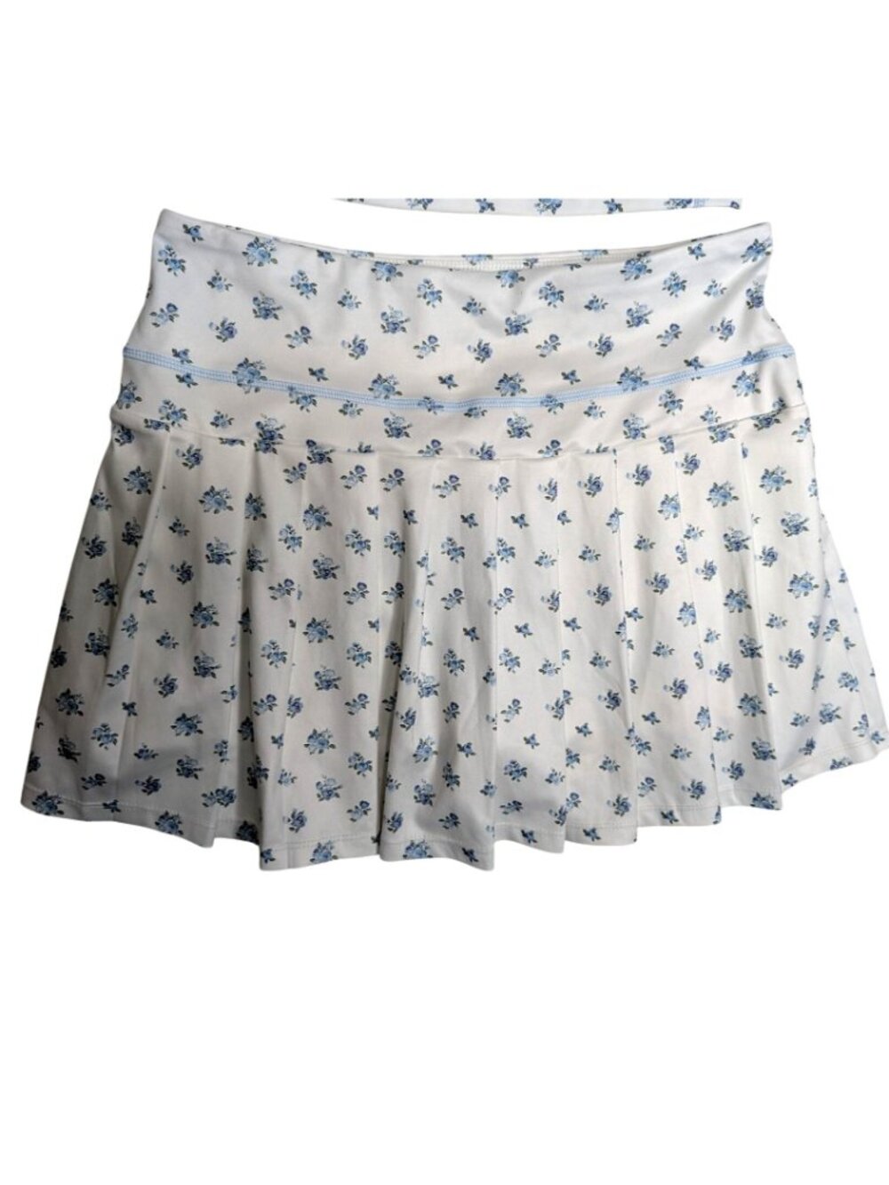 Young & Chic Crop Tank Top & Skirt Set XL Blue & White Tennis Pickleball - Picture 5 of 16